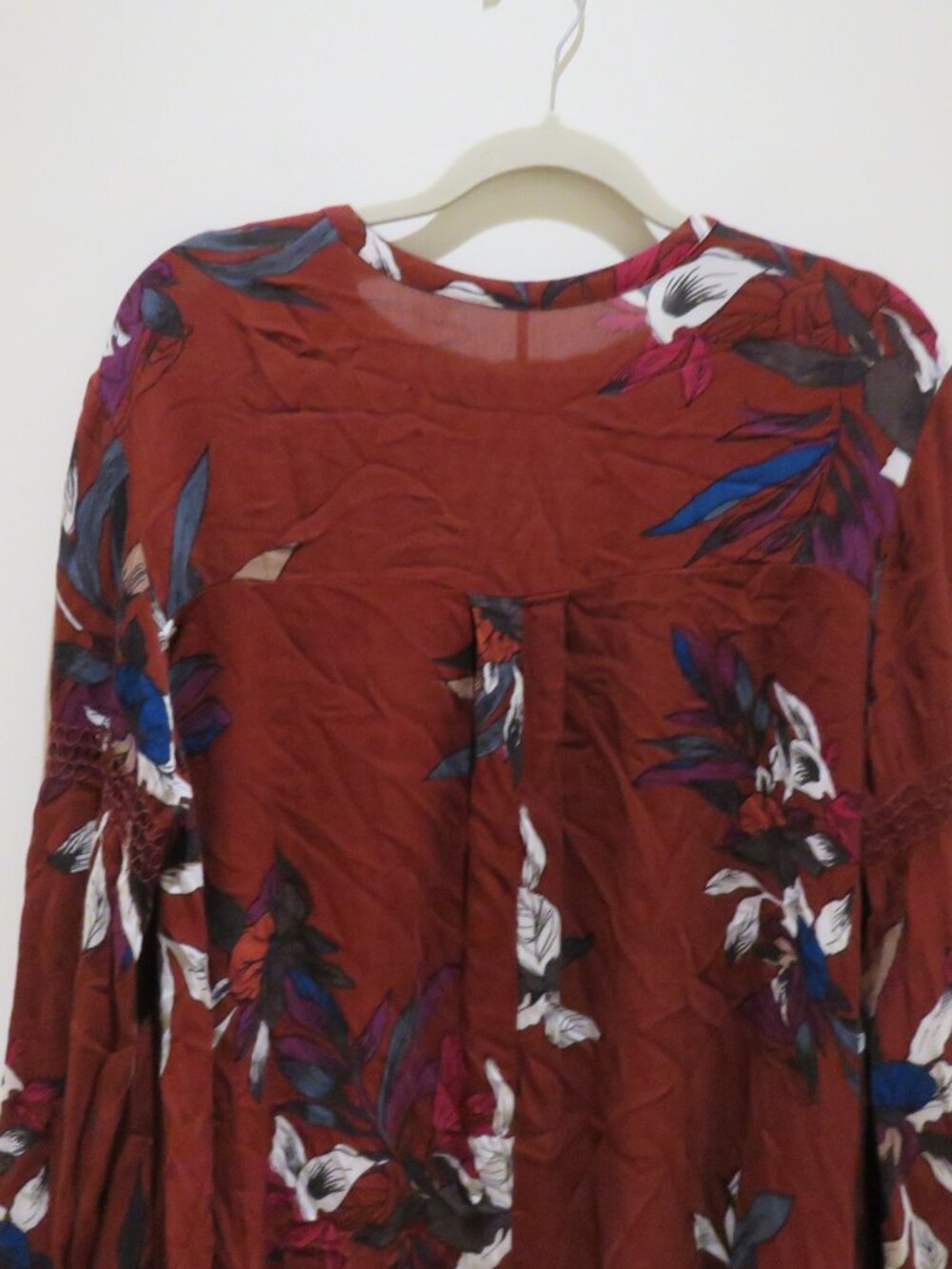 FREE PEOPLE Tree Swing Tunic Dress Electric Orchid Floral Medium Boho Festival - Picture 10 of 13